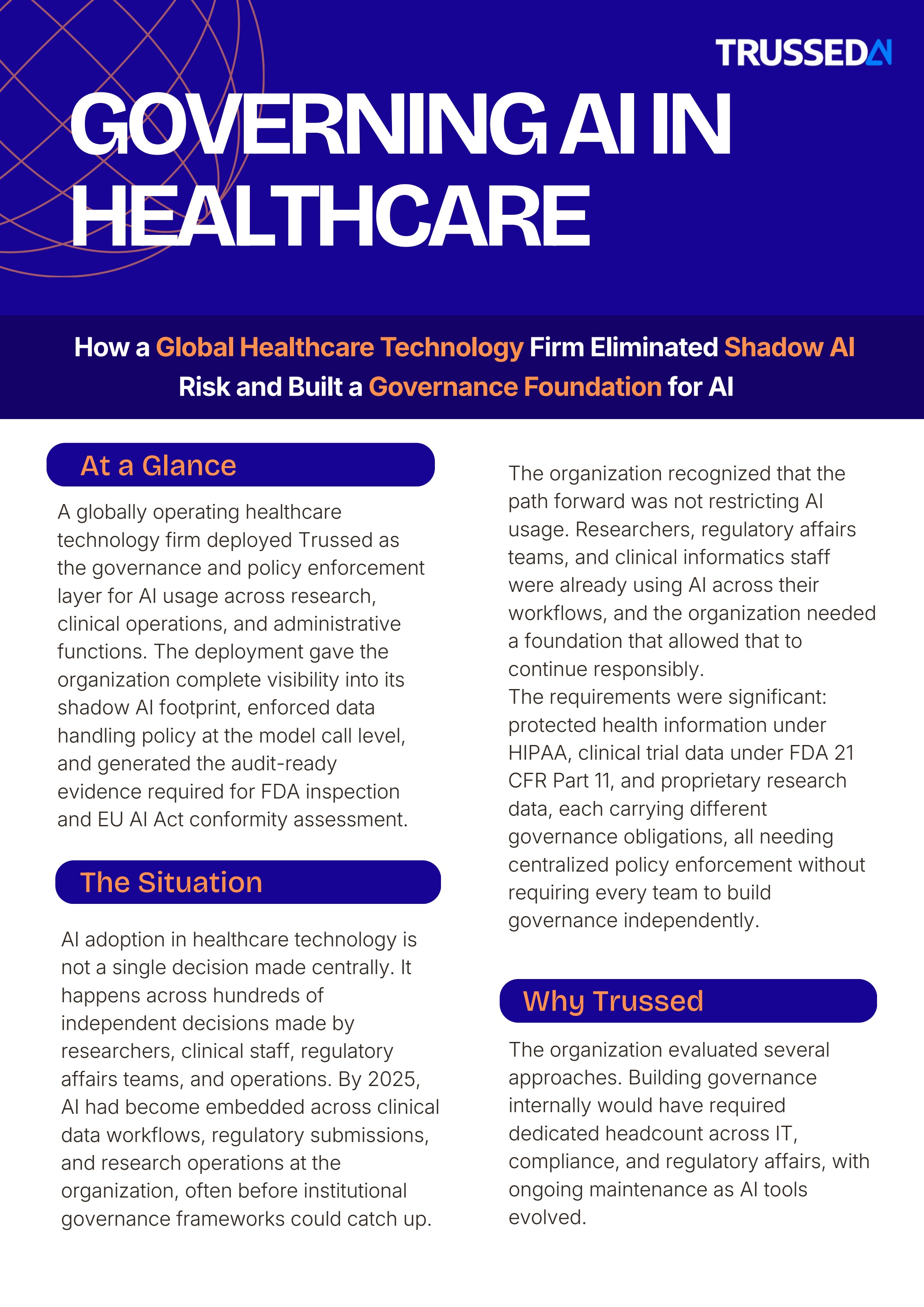 Governing AI in healthcare, page 1