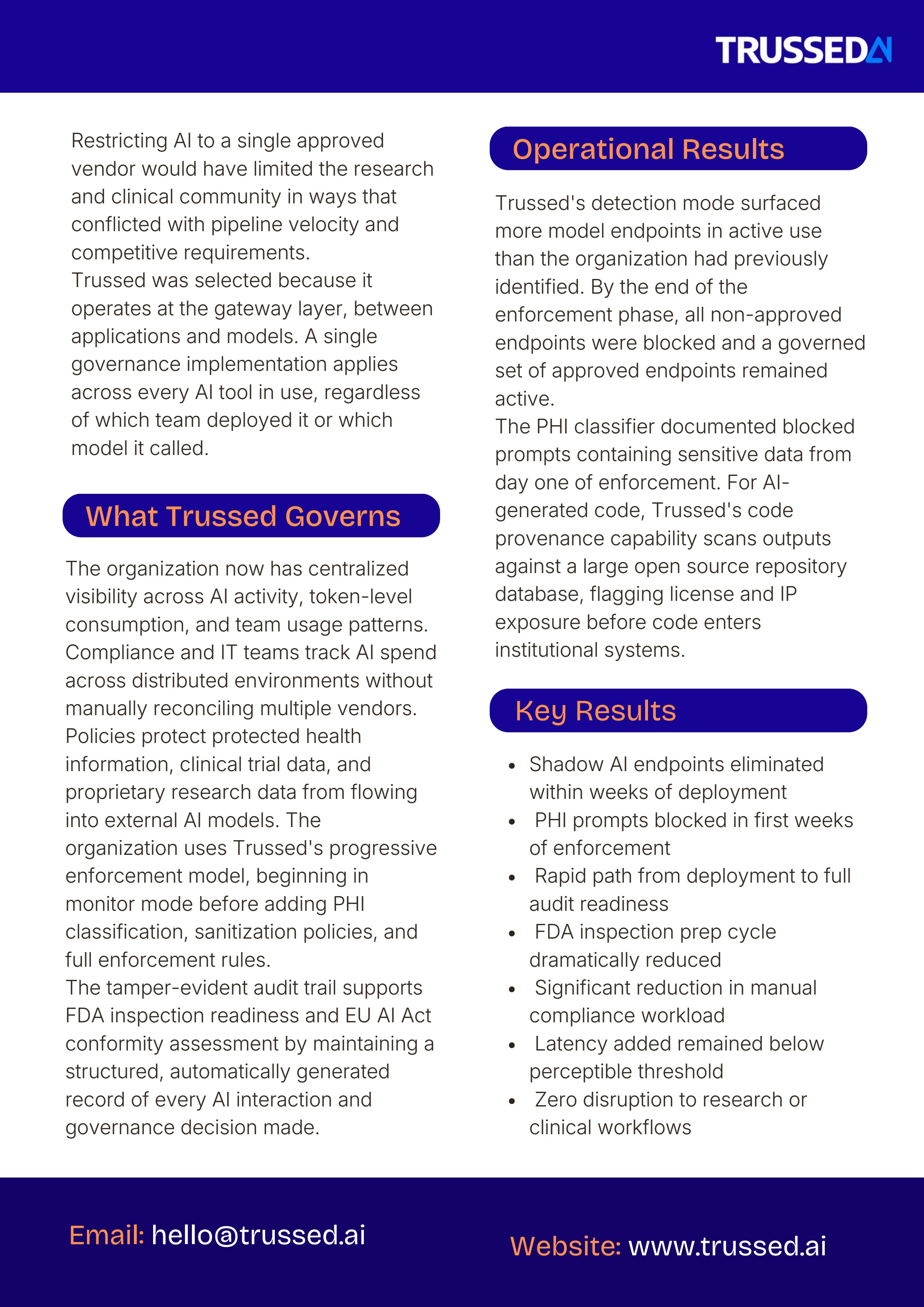 Governing AI in healthcare, page 2