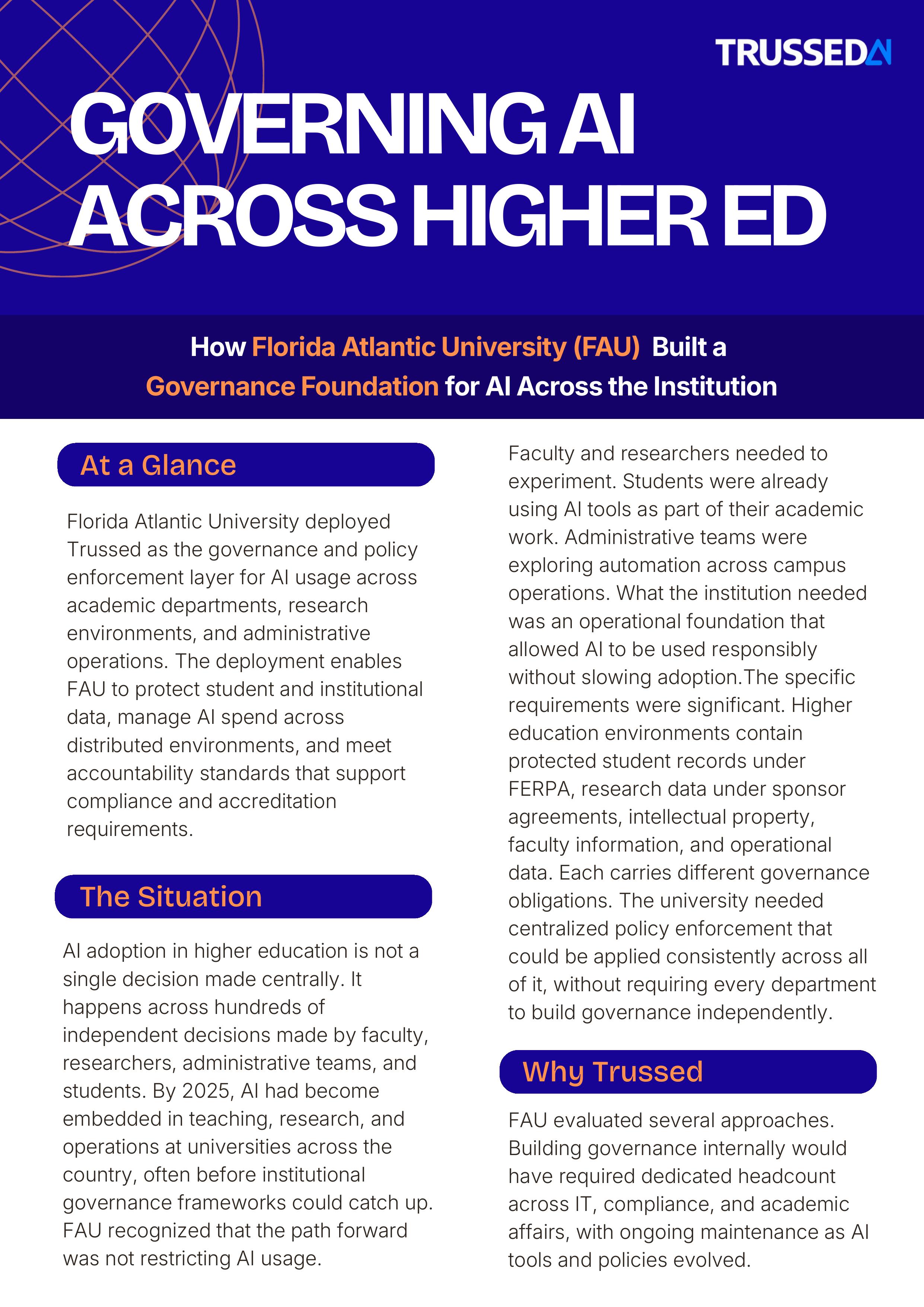 Governing AI across higher ed, page 1