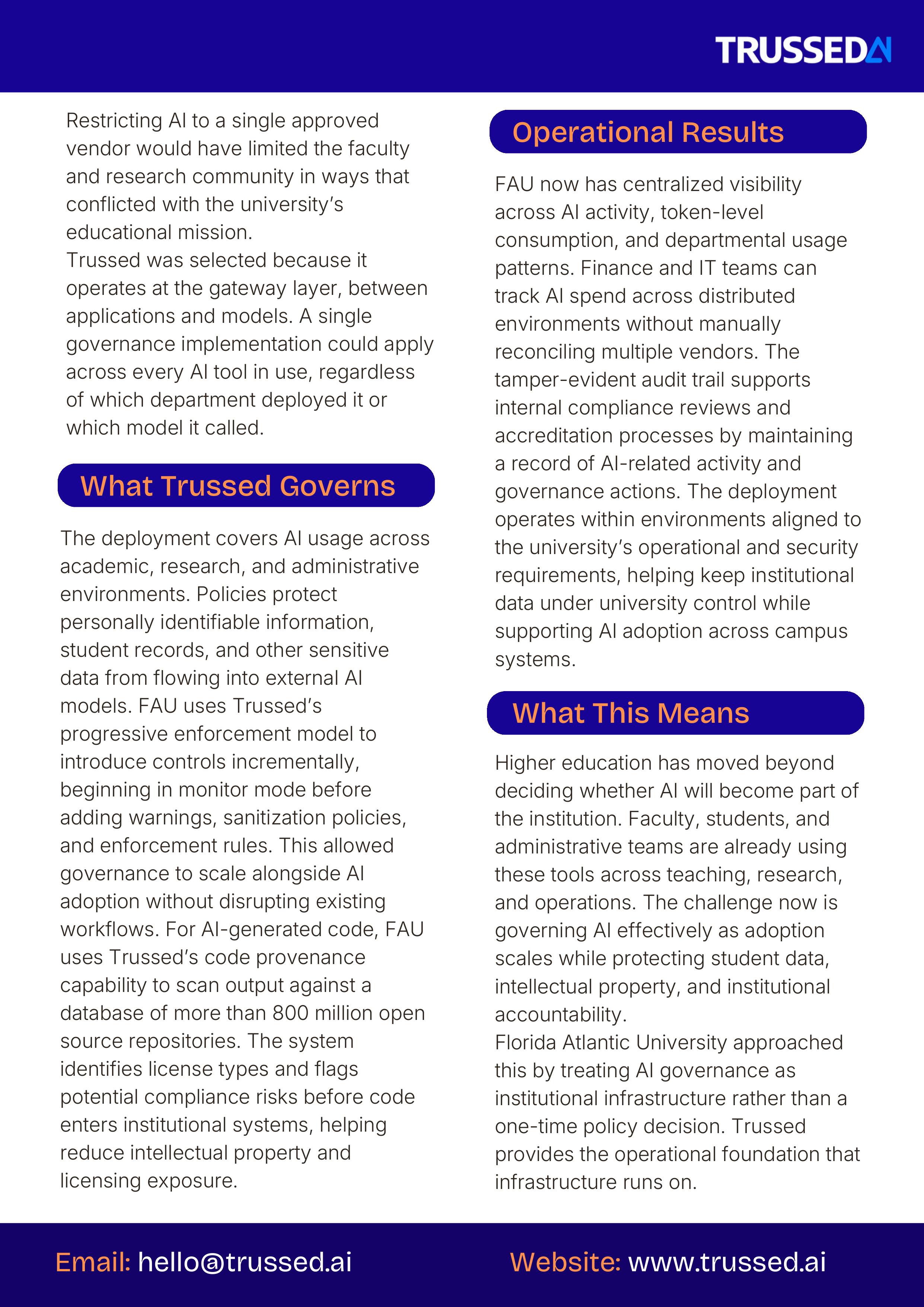 Governing AI across higher ed, page 2